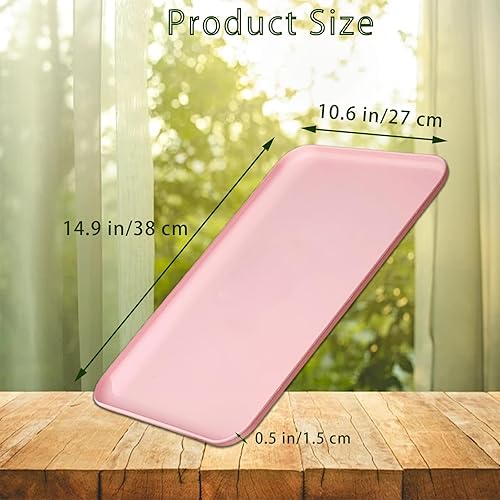 Miniatura 4 de Bandejas de café de paja de trigo de 15 x 10.6, bandeja para almuerzo y cena, bandejas rectangulares de plástico para comida rápida, bandeja para