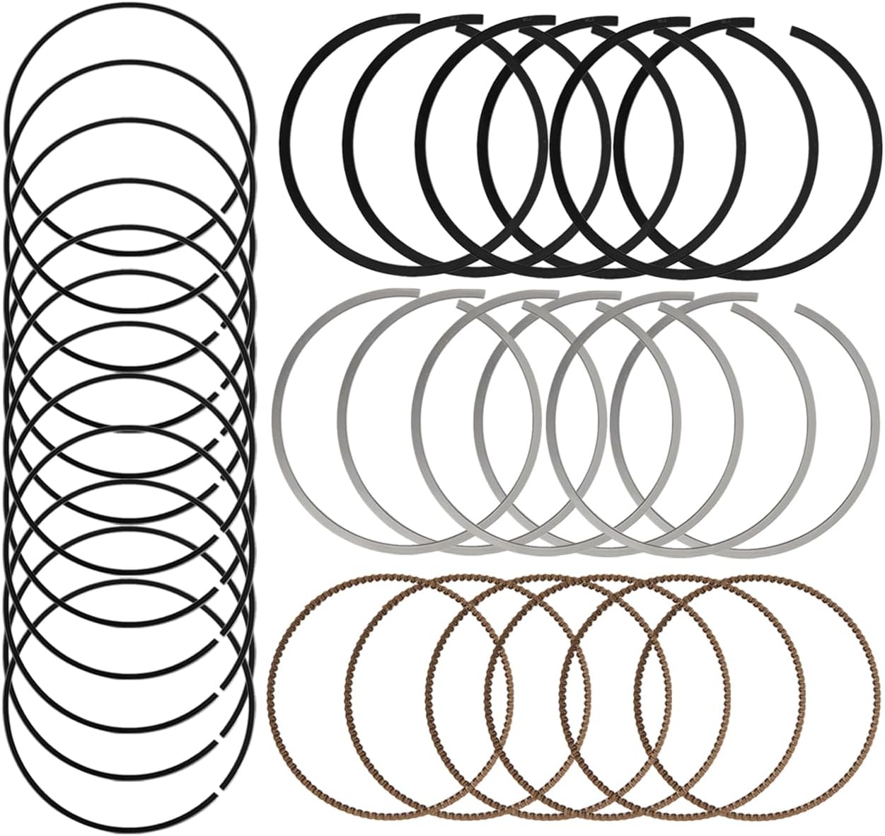 Engine Piston Ring Set Standard Fits for Acura MDX ZDX TL RL V6 3.7L 2010-2014 13011RKGE02, 13011-RKG-305
