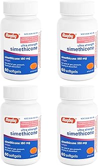RUGBY LABORATORIES Simethicone Mg Softgels Anti Gas Generic For Phazyme Ultra Strength Pack Of Softgels Total Ea 4 Bottles Total 240 Gelcaps Multi