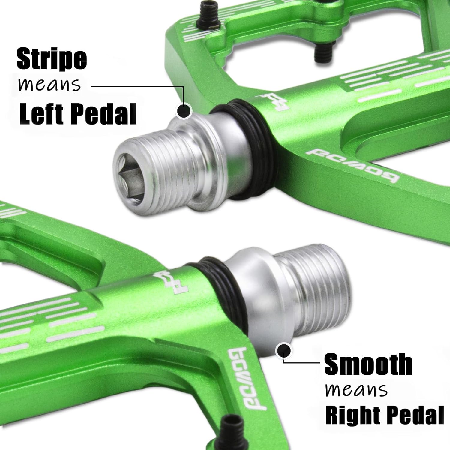MTB Pedals Flat, Gravel Bike Pedals Flat, Light CNC Aluminum Alloy Platform Pedal w 3 Bearings Cr-Mo Spindle, Grippy Bicycle Pedals w 16pcs Pins, Mountain Bike Pedals Adult Child BMX Bike 9/16"