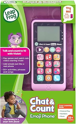 Miniatura 14 de LeapFrog Chat and Count Emoji - Teléfono, blanco, gran regalo para niños y niñas, Negro