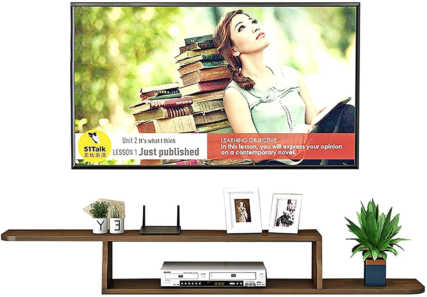 Meuble TV flottant gain de place : boîte de rangement murale 100 cm