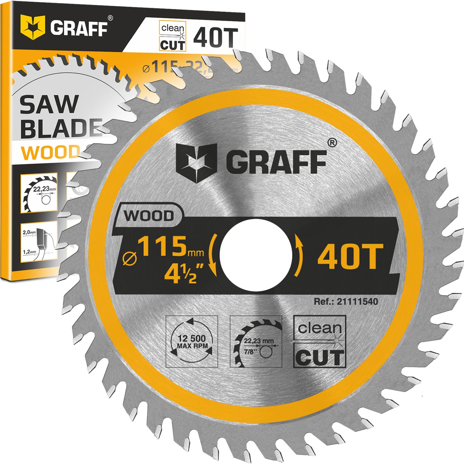 GRAFF 4-1/2 Inch 40 Teeth Carbide Tipped Saw Blade for Wood
