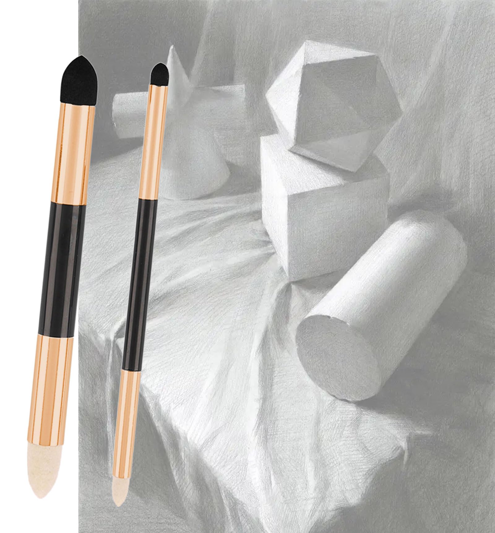 Cyni Double Head Pastel Sketch Sponge Pen, Reusable Blending Stump Artist Blending Sponge Wiper Pencil, 2 Pack