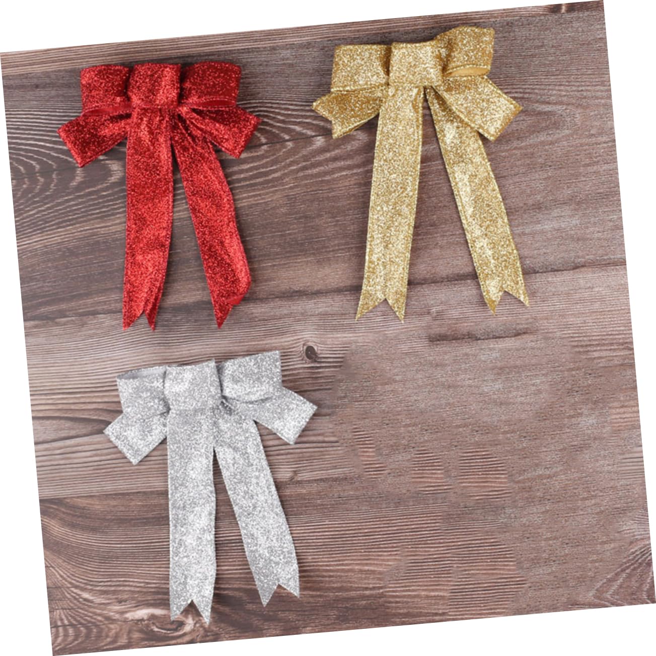 OUNONA 12 Piezas Decoraciones para Árboles De Navidad Lazos Rojos De Vacaciones Lazos Navideños Artesanales Lazo De Guirnalda De Navidad Lazo De Plata De Navidad Lazo De Árbol De Navidad