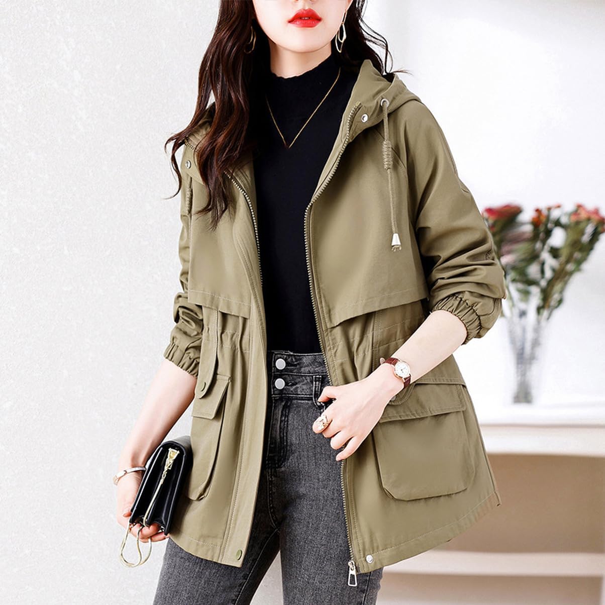 [Donahutt03] トレンチコート レディース ミドル丈 アウター コート 長袖 薄手 春 秋 冬 トレンチ 就活 オフィス