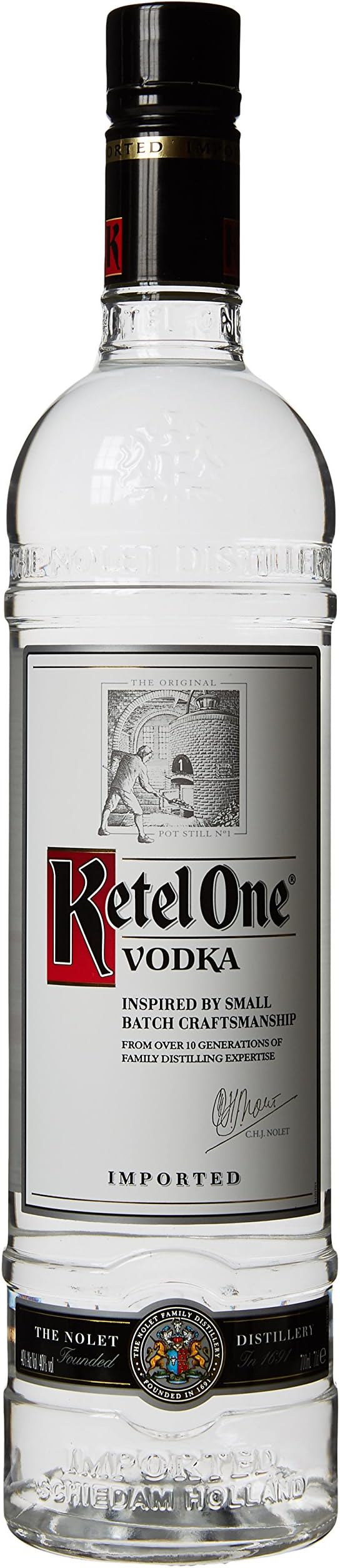 Ketel One Vodka | 40% vol | 70cl | Citrus | Crisp & Sophisticated | Crafted in a Copper Pot Still | Long Finish | Sipping Vodka also for Cocktails | Premium Vodka 70cl