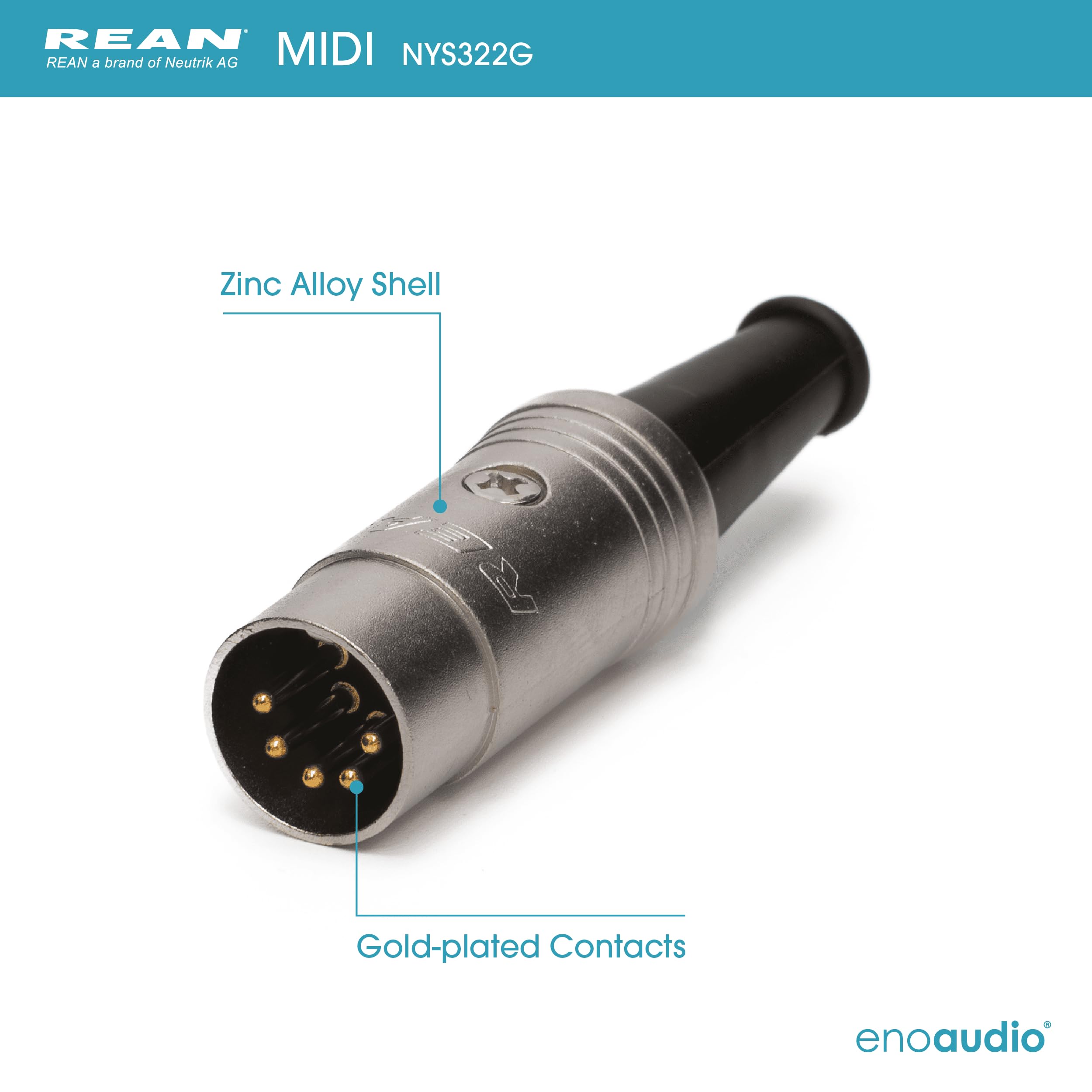 enoaudio Mogami 2948 profesional studio MIDI Cable | Neutrik Gold 5 Pin DIN | HiFi - 5,0 m