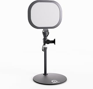 Luz de cámara para computadora: iluminación de videoconferencia, iluminación de podcast, luz para zoom, equipos de Microsoft, transmisión de Twitch, cámara de continuidad, anillo de luz LED USB de pie - Cámara central