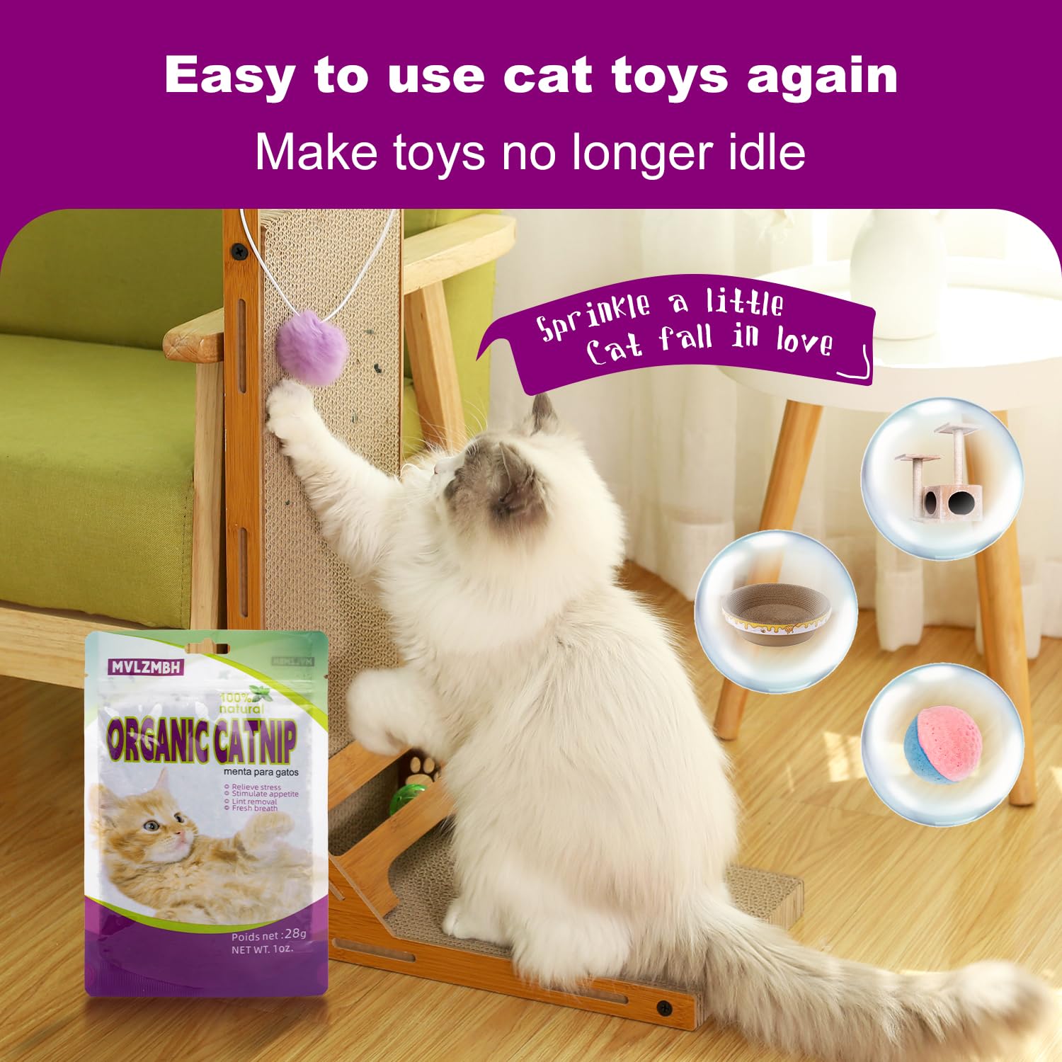 Juguete para gatos orgánico 100% natural, hierba gatera, sabor a menta, divertido juguete para gatos, juguete interactivo para gatos, suministros para mascotas