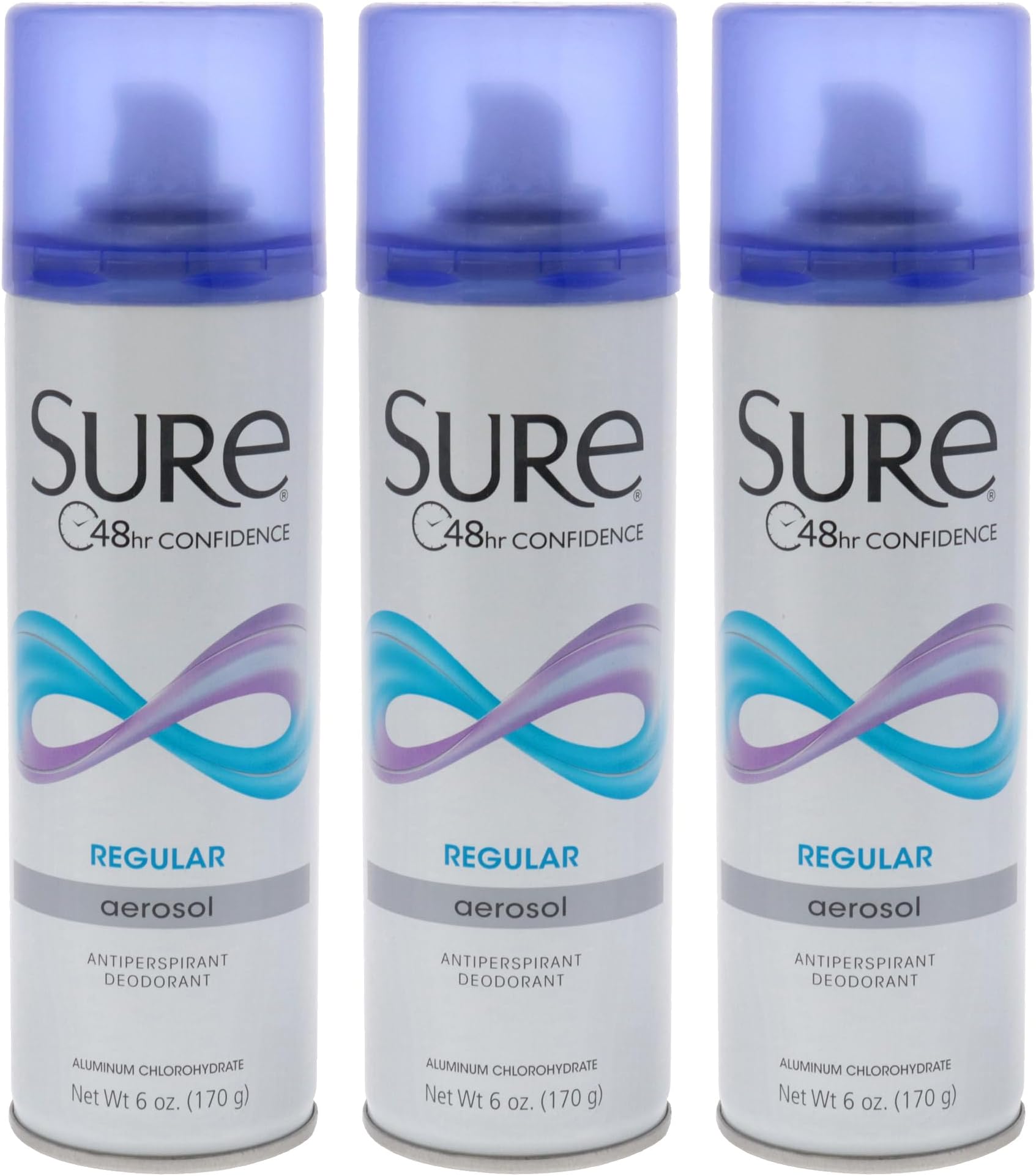 Sure Regular Scent Aerosol Antiperspirant and Deodorant - 48-Hour Protection Deodorant for Men and Women - Fast Drying Spray Deodorant - 170 g