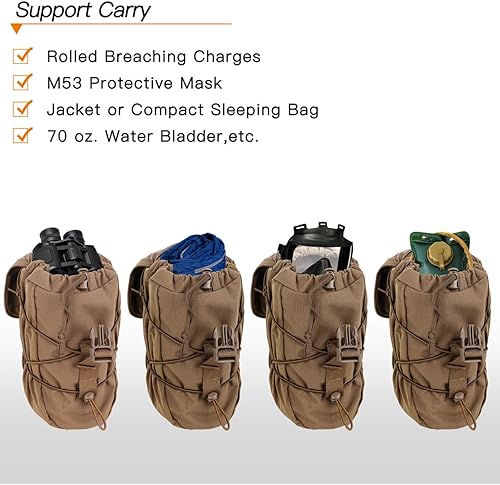Miniatura 2 de Bolsa táctica Molle EDC Utilidad con cordón para revistas, bolsa universal compatible con Molle y cinturón