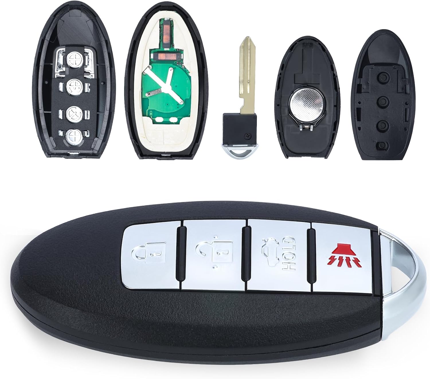 Keymall Keyless Entry Remote Smart Proximity Key Fob Replacement 4-Button for Nissan Maxima 2007-2008 for Sentra 2007-2012 CWTWBU735 285E3-EW81D 285E3-EW82D
