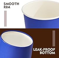 Vista 3 de YEEHAW Tazas de café de 16 onzas con tapas, paquete de 100, tazas de papel desechables azules con tapas, taza para llevar con tapa