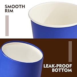 YEEHAW 16 oz Coffee Cups with Lids 100 Pack, Blue Disposable Paper Coffee Cups with Lids, To Go Cup with Lid