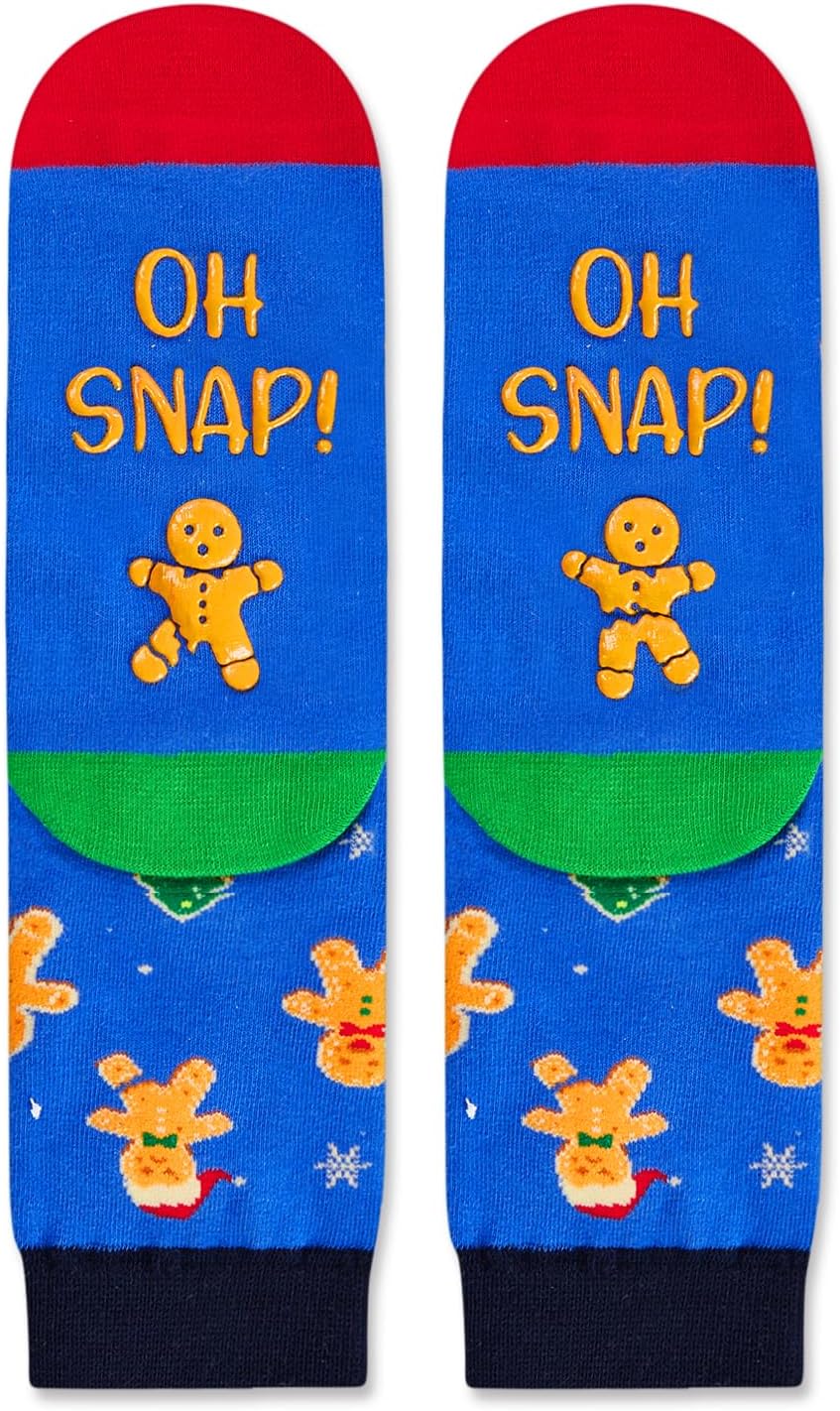 HAPPYPOP Christmas Gifts for Kids - Gingerbread Socks for Teen Adult with Greeting Card - Image 4