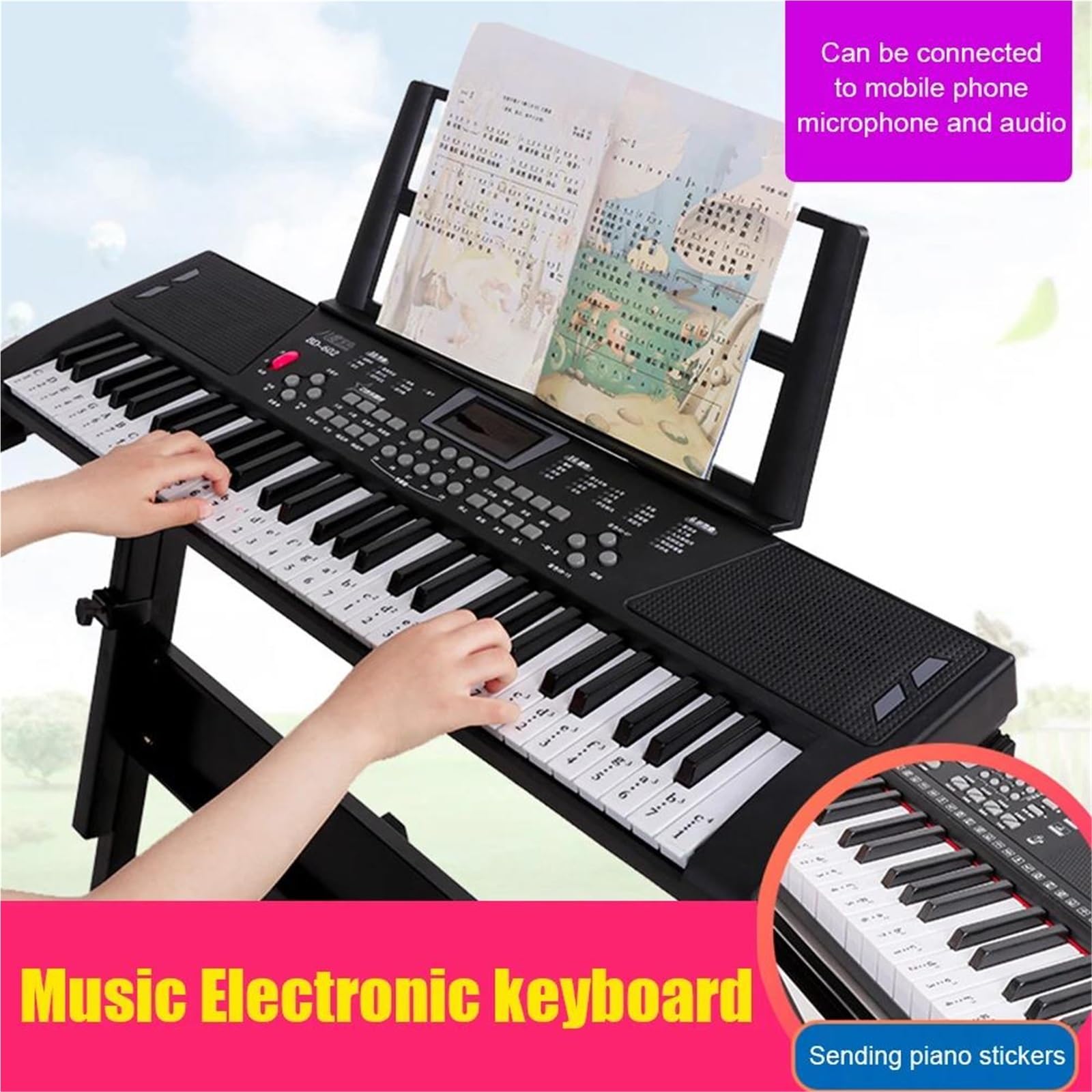 Profesjonalne Pianino Elektroniczne 61 Klawiszowa Cyfrowa Klawiatura Muzyczna USB Z Wbudowanymi Dwoma Głośnikami Pianino Elektroniczne