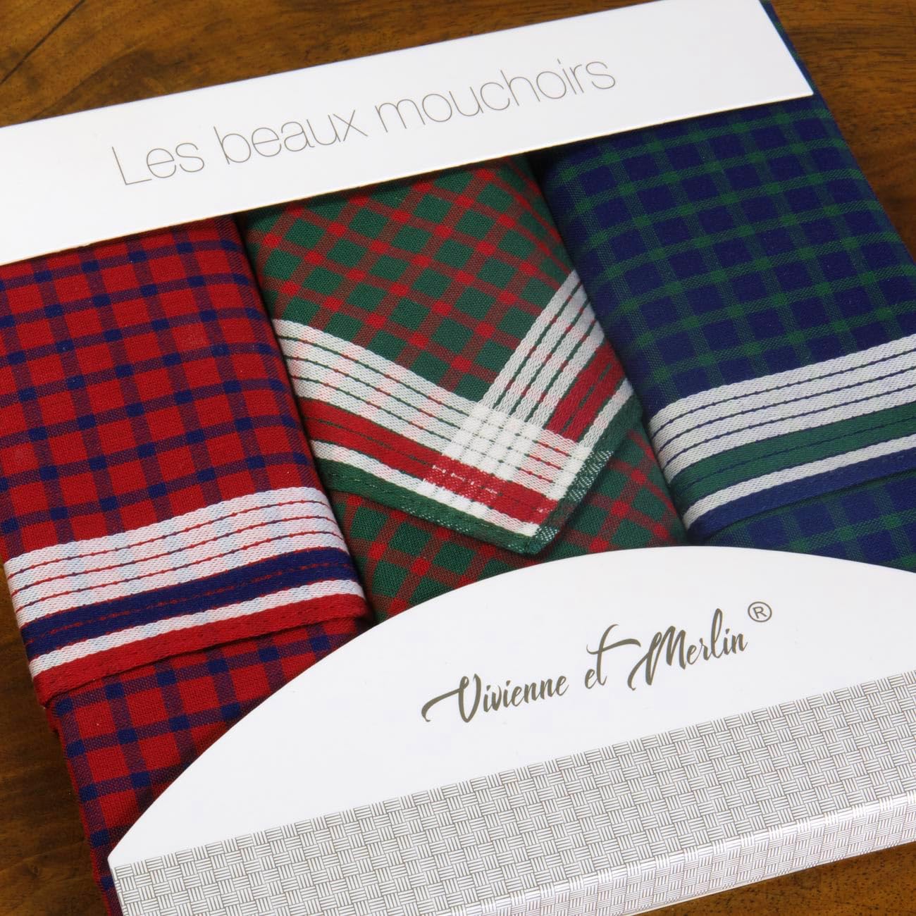 Chusteczki męskie Premium 100% bawełna czesana - 45cm x 45cm - 3 sztuki - model A15