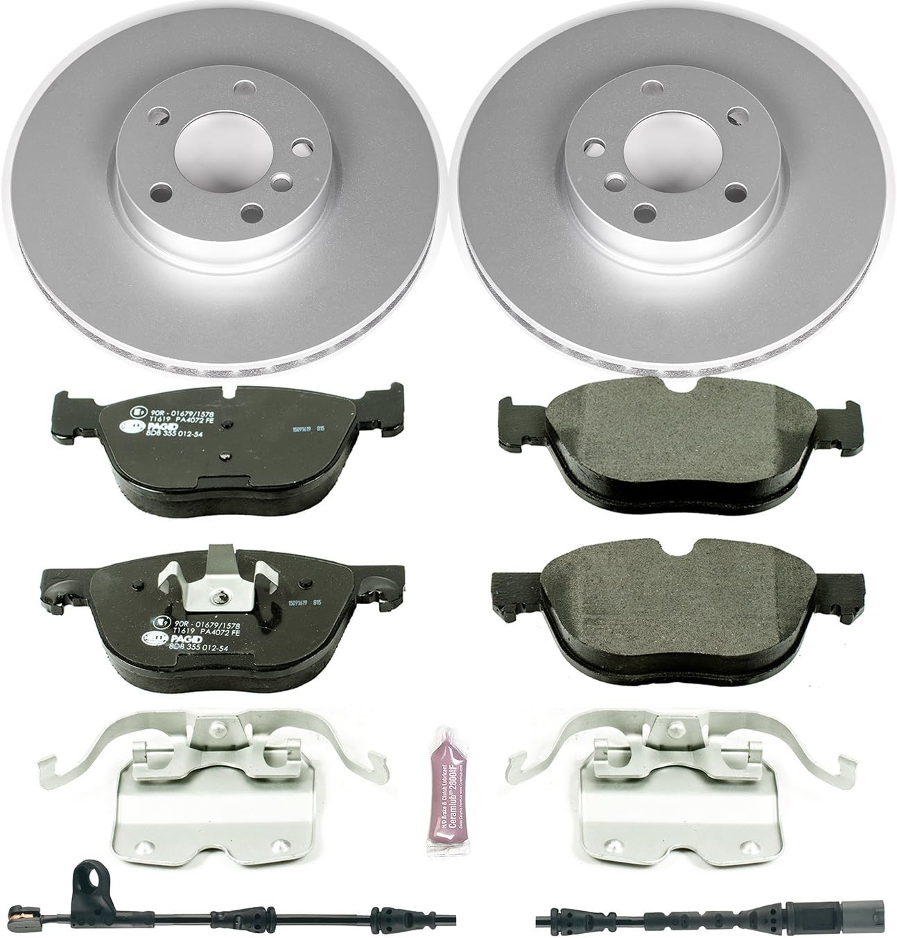 Power Stop ESK6064 Euro-Stop Brake Kit and 1 Front Sensor Wire For BMW X5 2011-2018, BMW X6 2011-2019 [Model Specific]