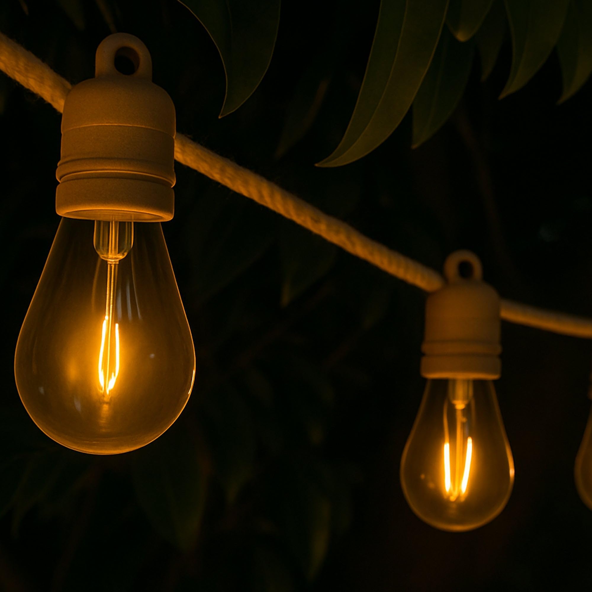 FANTASY CORD SOLAR Solar-Lichterkette mit 20 transparenten LED-Lichtern, warmweiß, 13 m