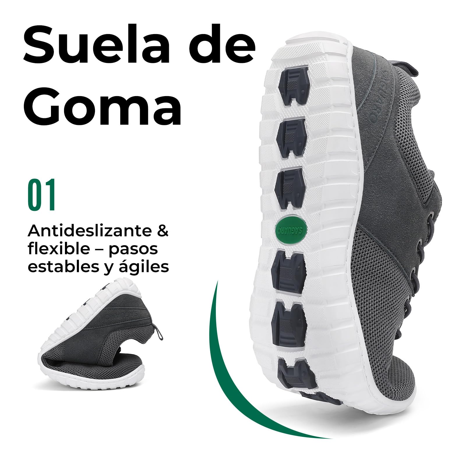 Saguaro Unisex Zapatillas Barefoot Minimalista con Puntera Ancha para Caminar Natural Gimnasio, Gr.36-48