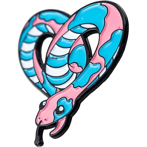 Trans Pride Noodle Love Enamel Pin in LGBTQ Transgender Pride Flag Colors