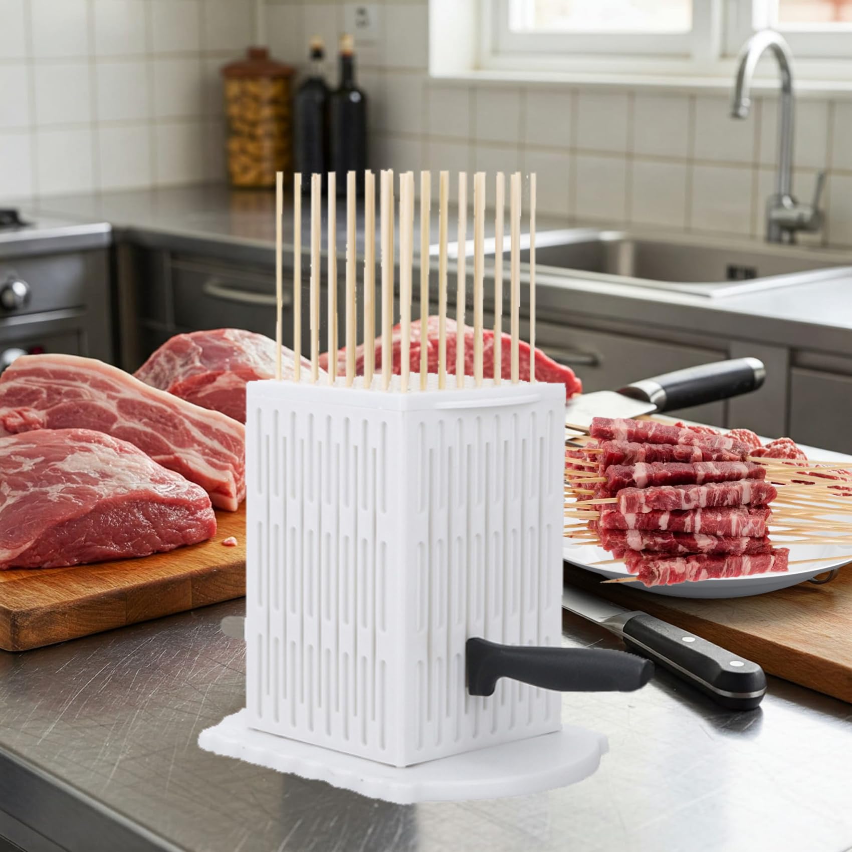 Antech Fabrik Spießwürfel Set 49 Teile | Perfekt Für Arrosticini, Kebab & Grillspieße
