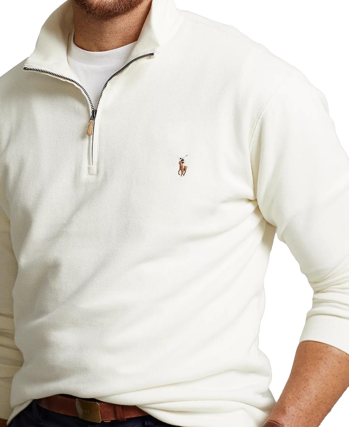 Polo RL Men's Big and Tall Half Zip Mock Sweatshirt