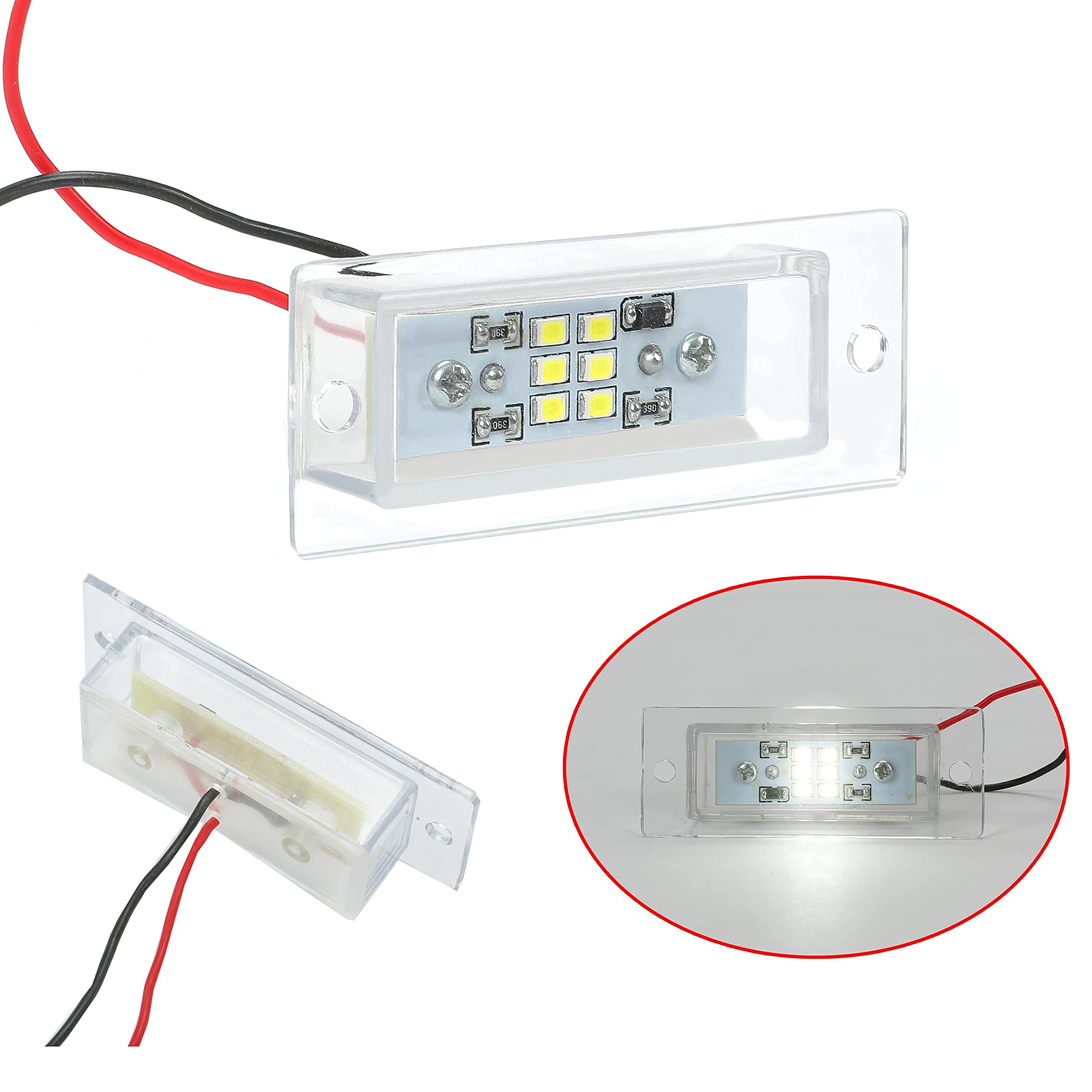 KUAFU Universal License Plate LED Light For Roll Pan Bumper New