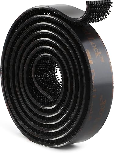 3M - Cierre doble SJ3550 con cierre de 1/2 pulgadas x 3 pies, cinta de montaje resistente, color negro, adhesivo fuerte con cabezales entrelazados