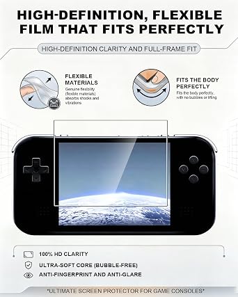 2 Pack for Retroid Pocket Nova Handheld Game Console Screen Protector, High Clarity Anti-Scratch Anti-Fingerprint Soft HD PET Film