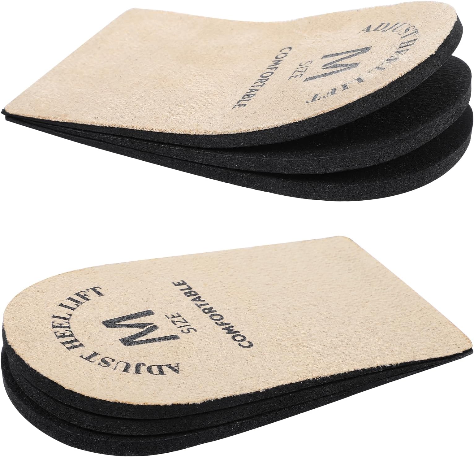 2Pcs Adjustable Heel Lift Inserts for Shoes, 3 Layers Height Increase Insoles for Women Men Achilles Tendonitis, Plantar Fasciitis, Shoe Lifts, Heel Pain, Leg Length Discrepancy(Medium)