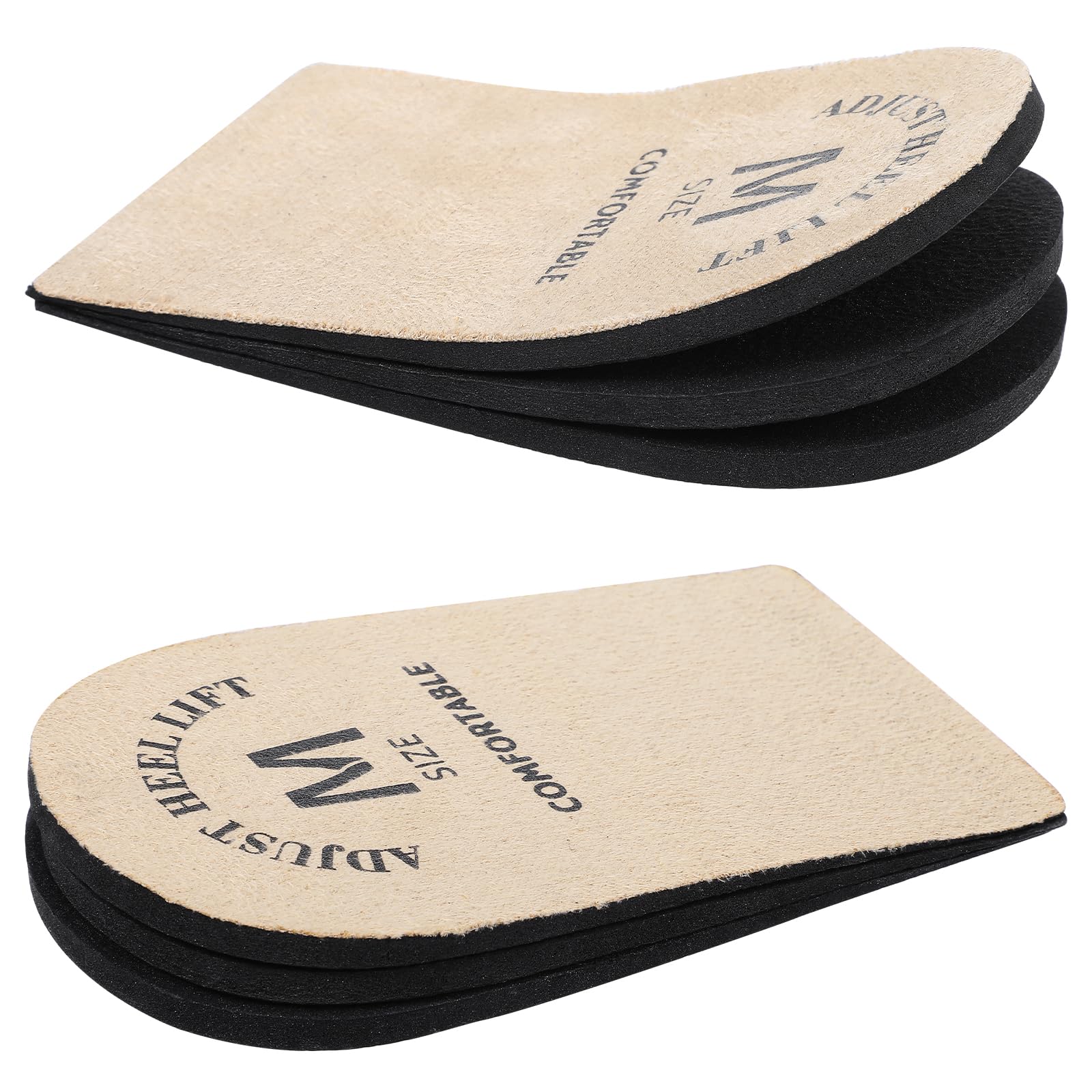 2Pcs Adjustable Heel Lift Inserts for Shoes, 3 Layers Height Increase Insoles for Women Men Achilles Tendonitis, Plantar Fasciitis, Shoe Lifts, Heel Pain, Leg Length Discrepancy(Medium)