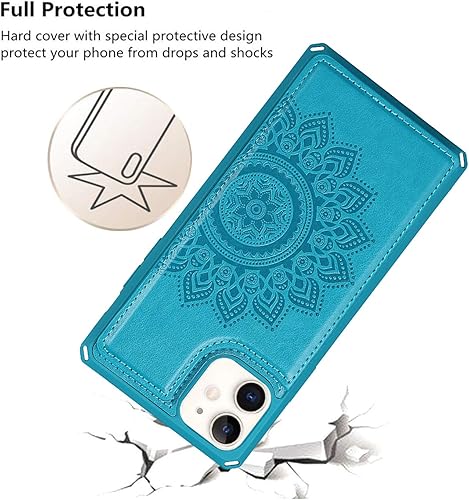 Miniatura 11 de Cavor for iPhone 11 Wallet Case with Card Slots Holder,Premium PU Leather Kickstand Feature Case [Wrist Strap] Double Magnetic Clasp Shockproof Flip