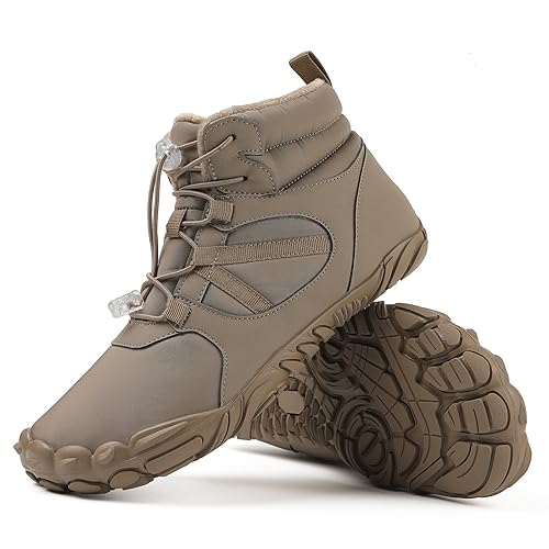 SECHRITE Mens Womens Barefoot Minimalist Shoes Winter Boots Zero Drop Sole Trail Running Sneakers Wide Toe Box
