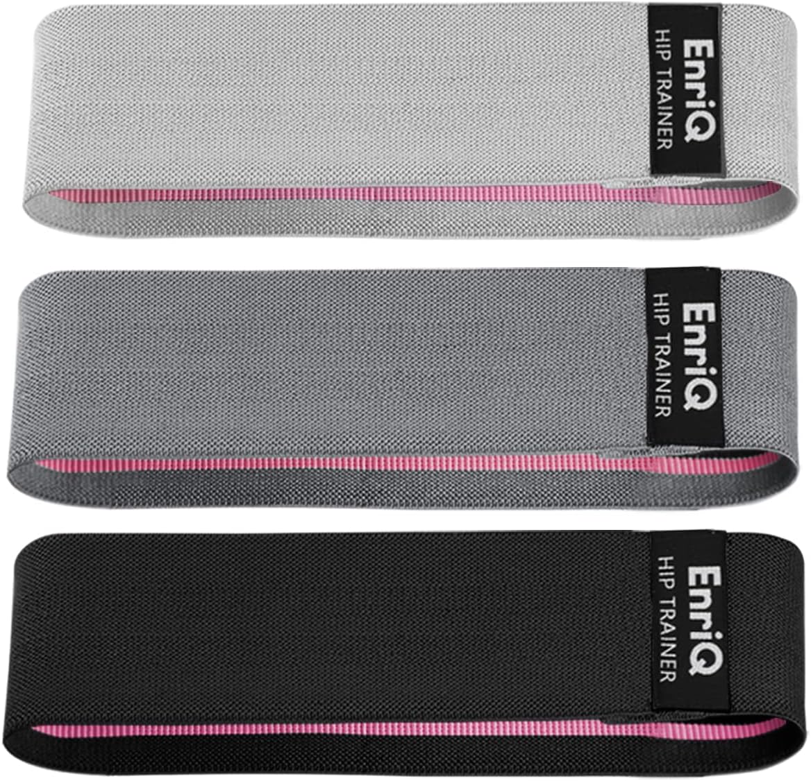 EnriQBooty Bands Fabric Resistance Bands for Legs and Butt - Non Slip Cloth Hip Bands Elastic Workout Bands - Activate Glutes and Thighs - Made of Premium Elastic Fabric