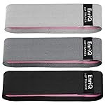 EnriQ Booty Bands Fabric Resistance Bands for Legs and Butt Cloth Hip Bands Workout Exercise Bands 3 Set Women Men Stretch Exercise Loops Thick Wide Non Slip Bootie Band
