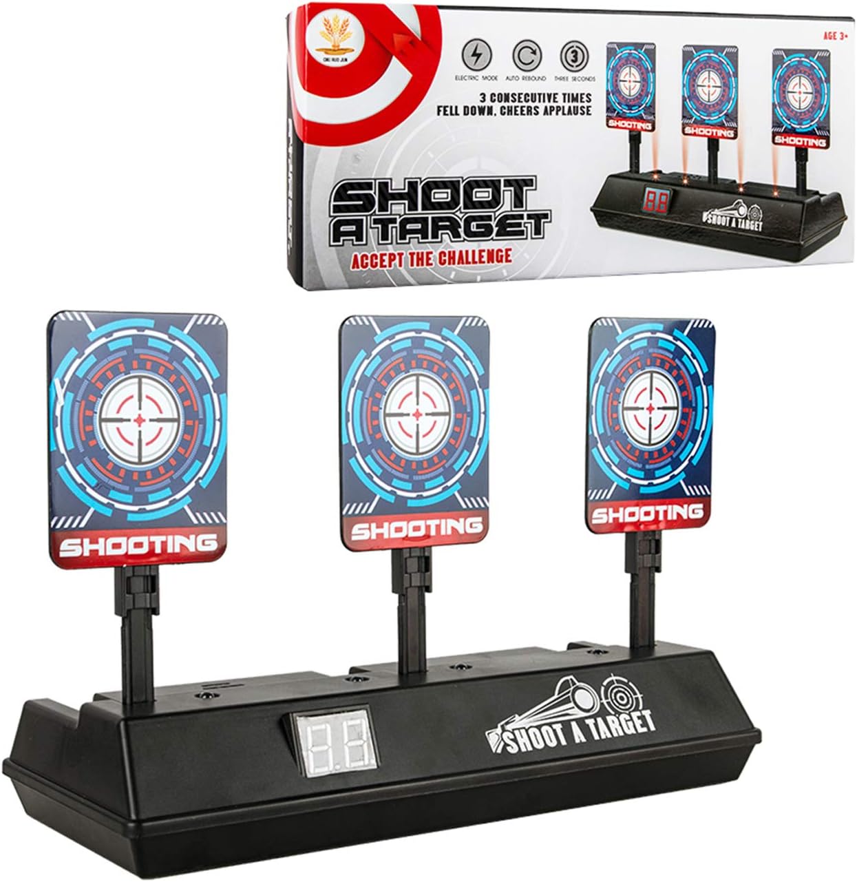 COSORO Electronic Shooting Digital Target for Nerf N-Strike Elite/Mega/Rival Series Kids Toy Auto-Reset Intelligent Light Sound Effect Scoring Target