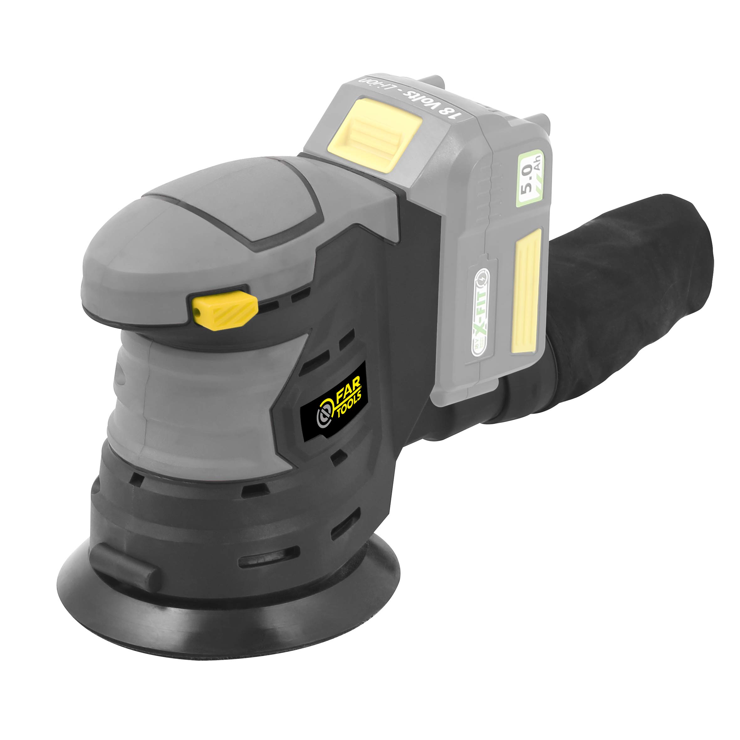 Fartools XF-ORBITAL2 Levigatrice orbitale senza fili 18 V pattino Ø150 mm autoaggrippante, 10000 giri/min, presa "1 o 2 mani". Venduta senza batteria