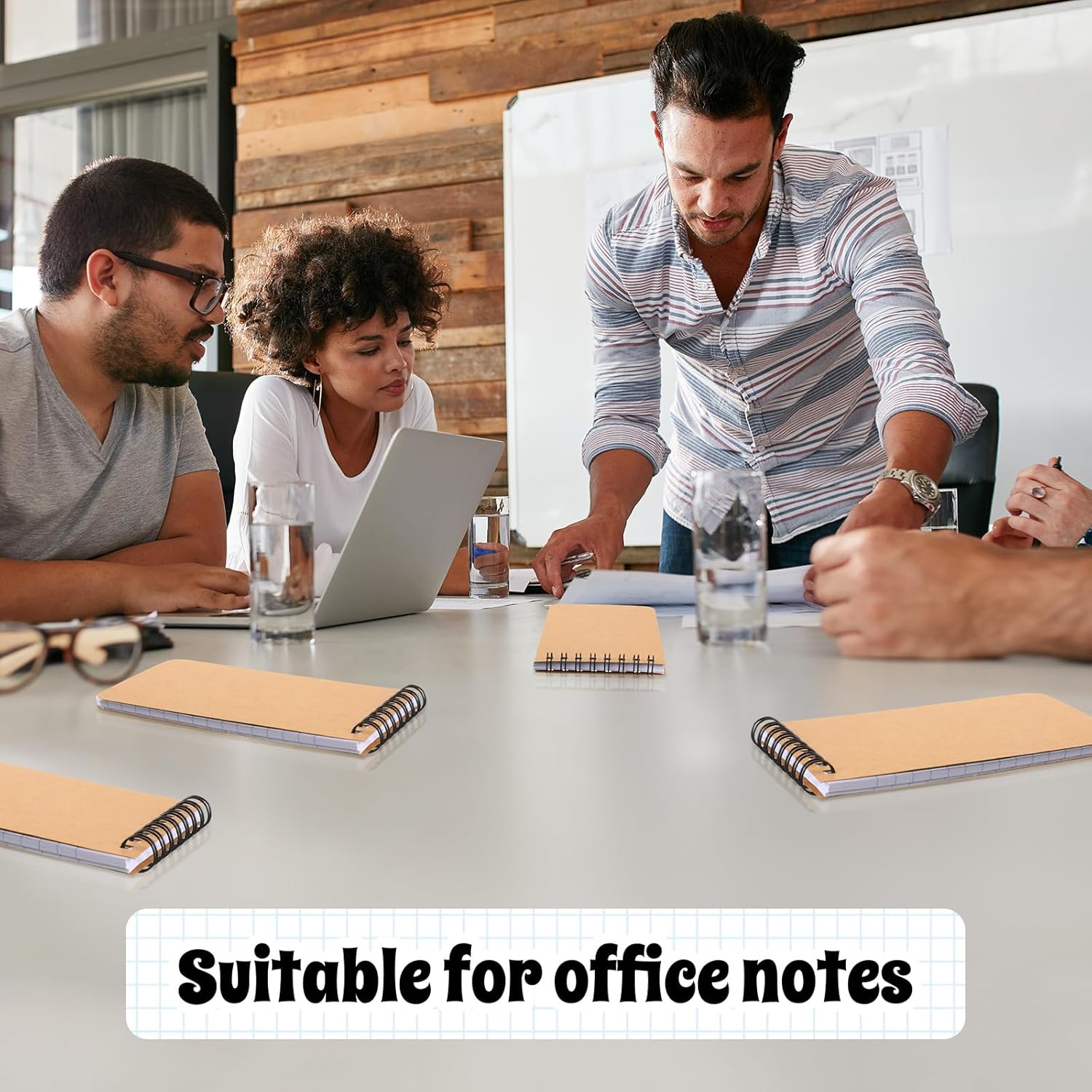 Nuanchu Note Pads 3 x 5'' Spirals Notebook, 60 Sheets Mini Spiral Notepad Top Bound Notebook Memo Pads for Home Office School (Kraft Color,50 Pcs)