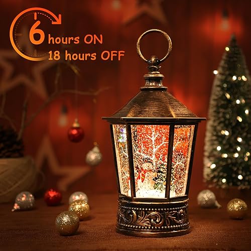 Miniatura 3 de Linterna de Navidad con forma de globo de nieve con música y temporizador, decoración de mesa de Navidad para el hogar, linterna brillante de agua,