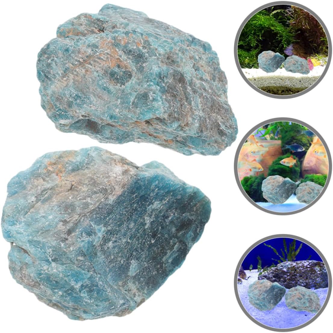 2pcs Natural Crystal Rock Decorative Stone for Garden Terrarium