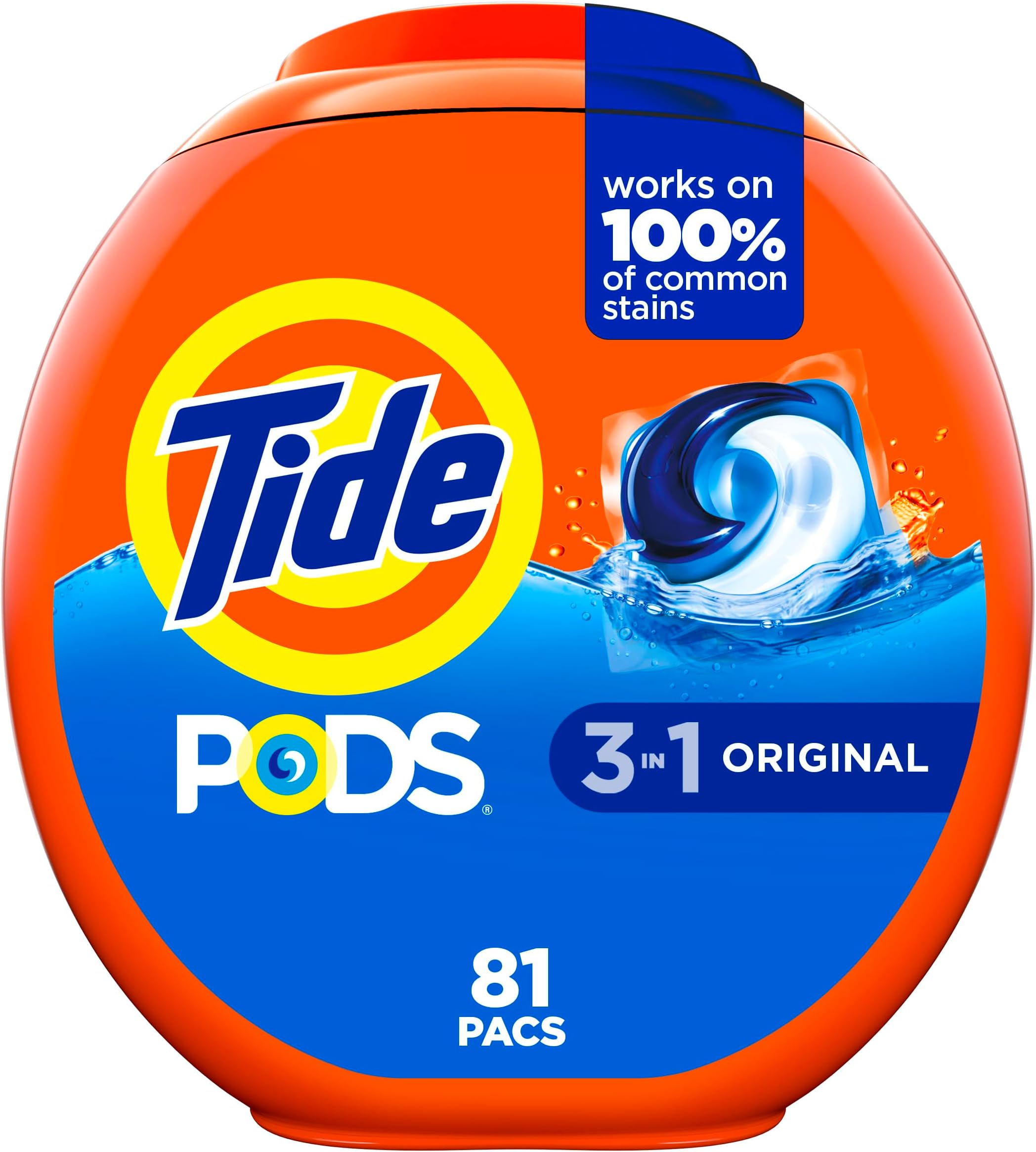 PODS Liquid Laundry Detergent Pacs, Original, 81 count