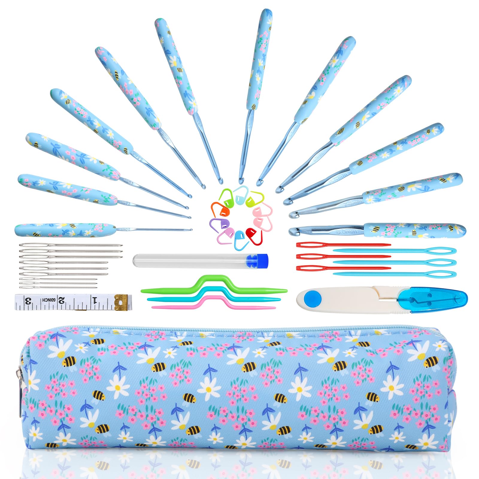 LOOEN Crochet Hooks Set - Ergonomic & Complete Kit -7 LOOEN Crochet Hooks Set - Ergonomic & Complete Kit -7