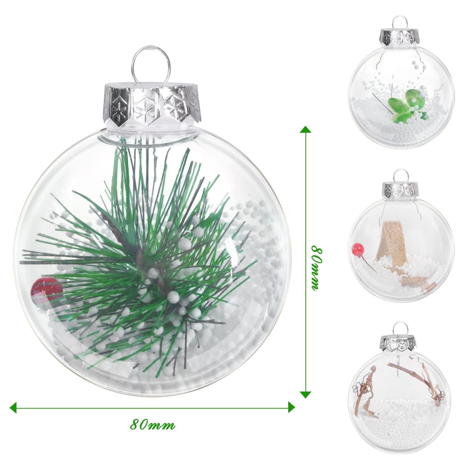 Boules De Noël Transparentes Avec Oiseaux - Décoration PVC élégante Pour Sapin Ou Intérieur - 4