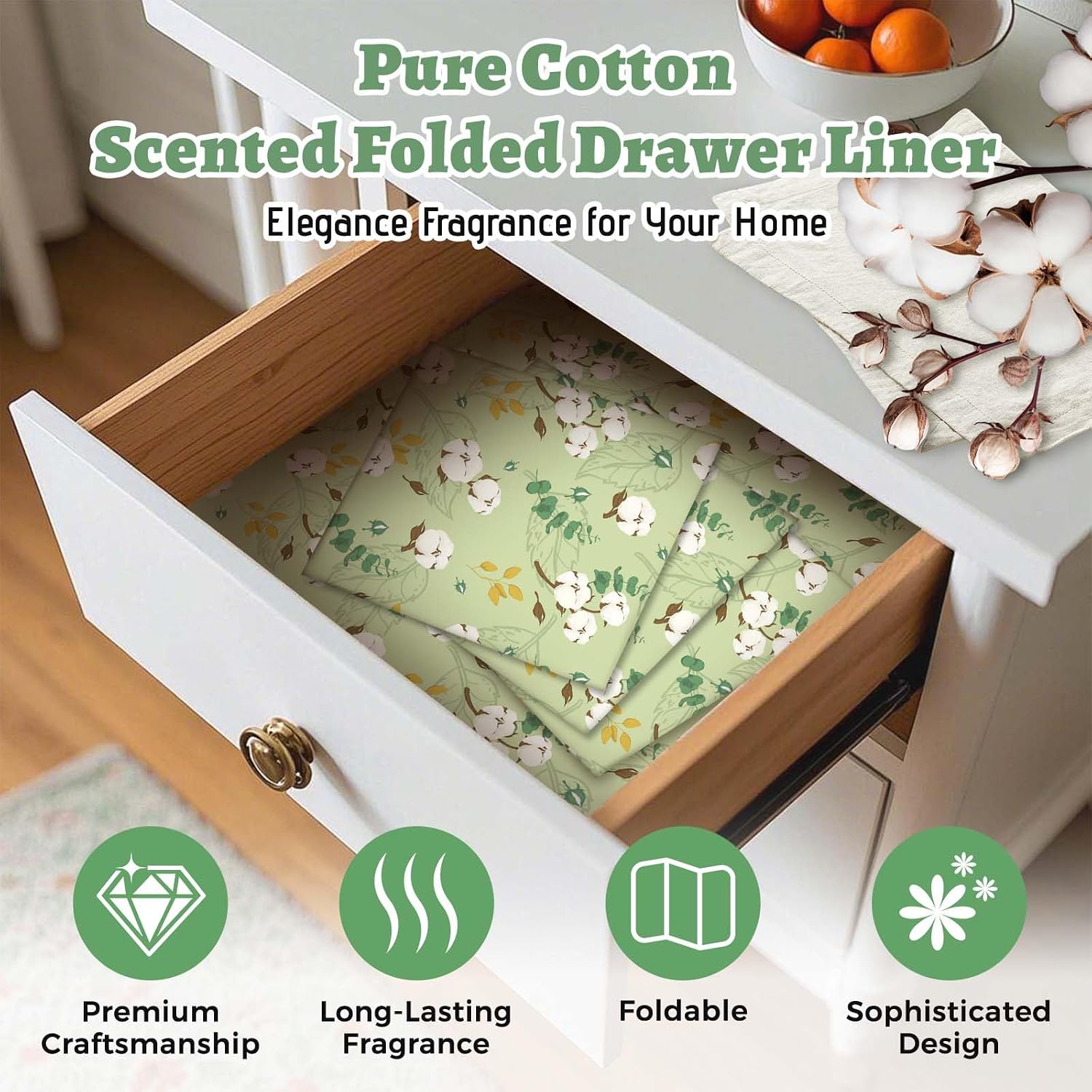 STRN Drawer Liners for Dresser, Cotton Fragrant Drawer Liner 6 Sheets