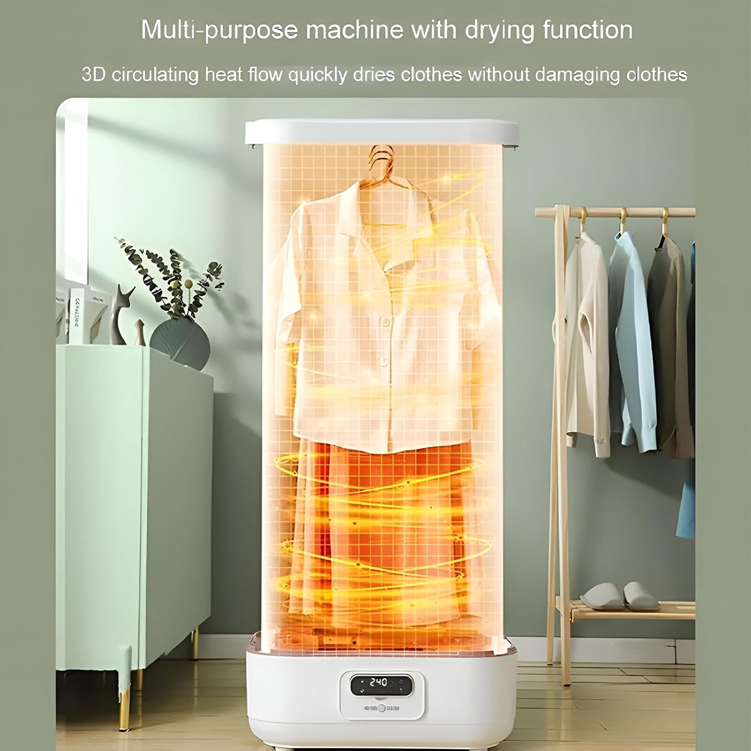 Steam Drying Machine, Automatic Ironing And Clothes Dryer, Timed And Wireless Remote Control, For Home, Office