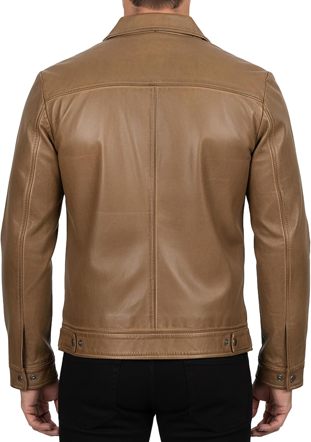 Lambskin Leather Jacket Men - Wick Style Vintage Real Lambskin Mens Leather Jacket - Image 5