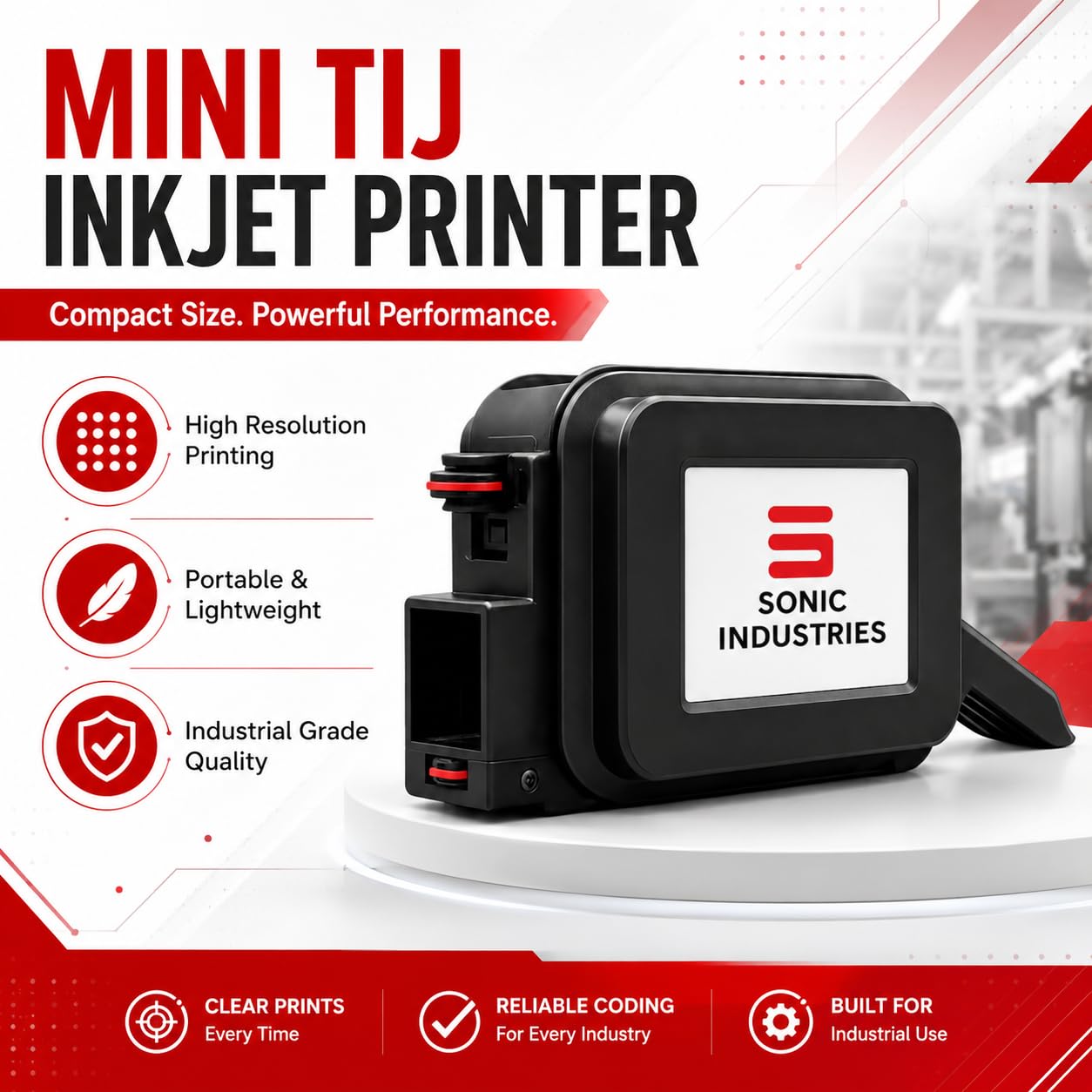 SONIC INDUSTRIES Portable Thermal Inkjet Printer