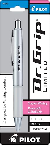 Pilot Dr Grip Bolígrafo de gel retráctil limitado metálico Platinum Metallic Barrel